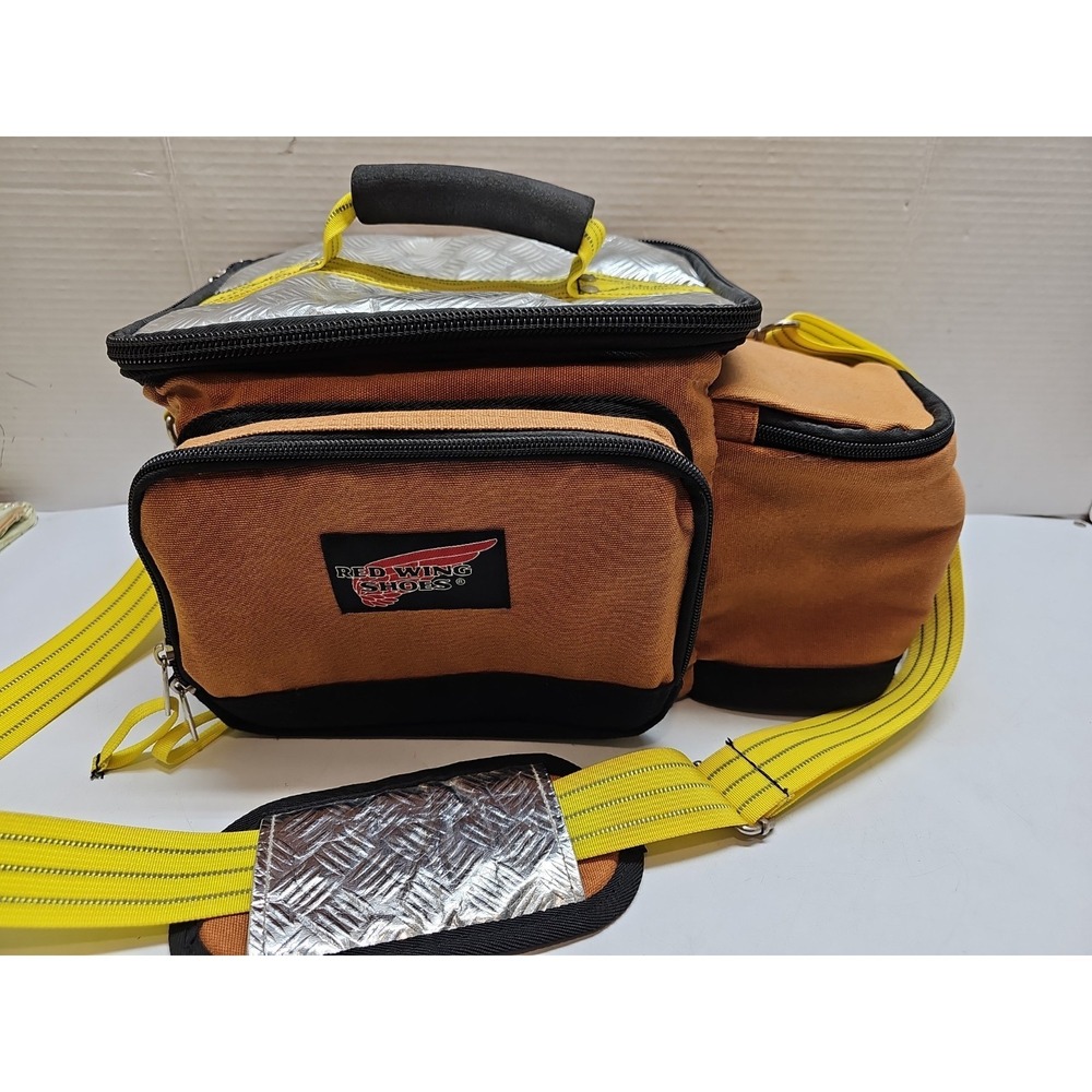 Red Wing Shoes Brown Canvas Deluxe Lunch Cooler 14"  With Can Holders